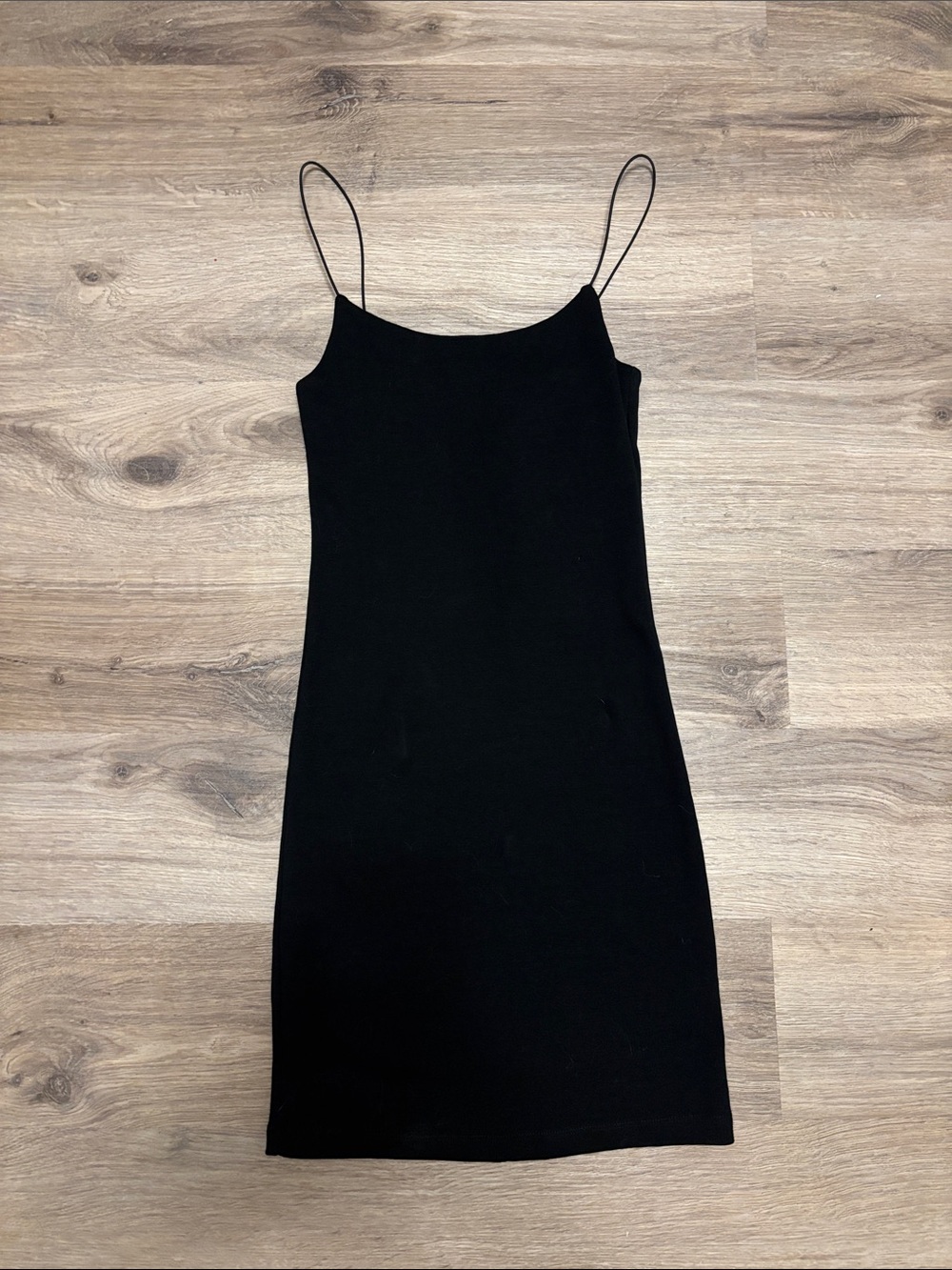 Zara Black Mini Slip Dress with Spaghetti Straps